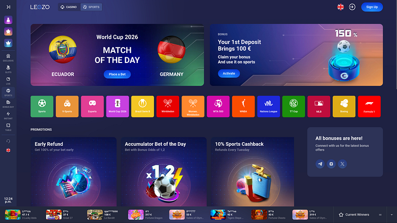 Legzo Casino Desktop-Sport