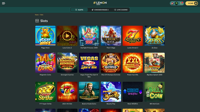 Игры для рабочего стола Lemon Casino