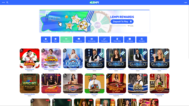 Lempi Casino Desktop Live-Dealer