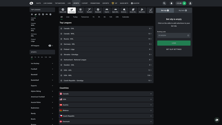 Leon Casino Sports sur ordinateur