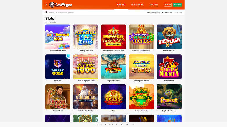 Jogos de computador do cassino LeoVegas