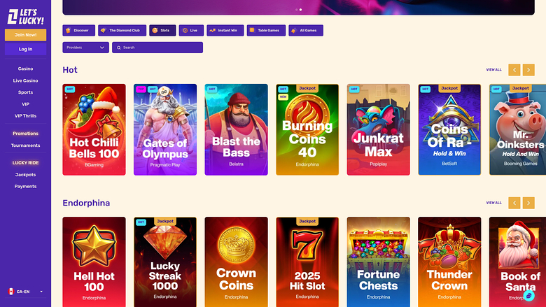 Jeux de casino sur ordinateur Lets Lucky