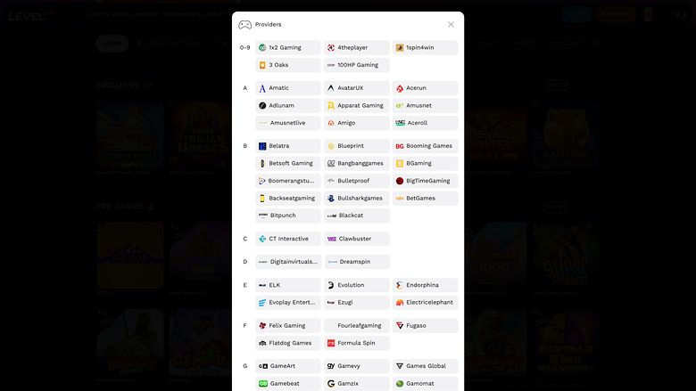 Levelup Casino Desktop Game Developers