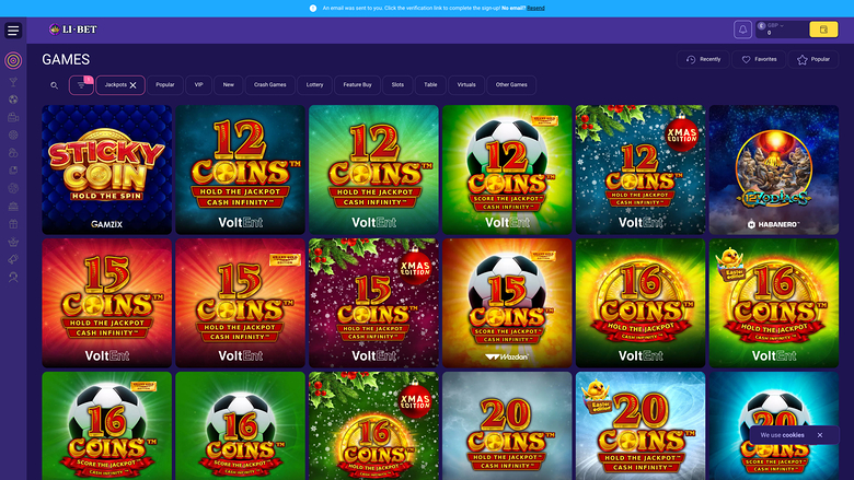 Li Bet Casino Desktop Jackpot