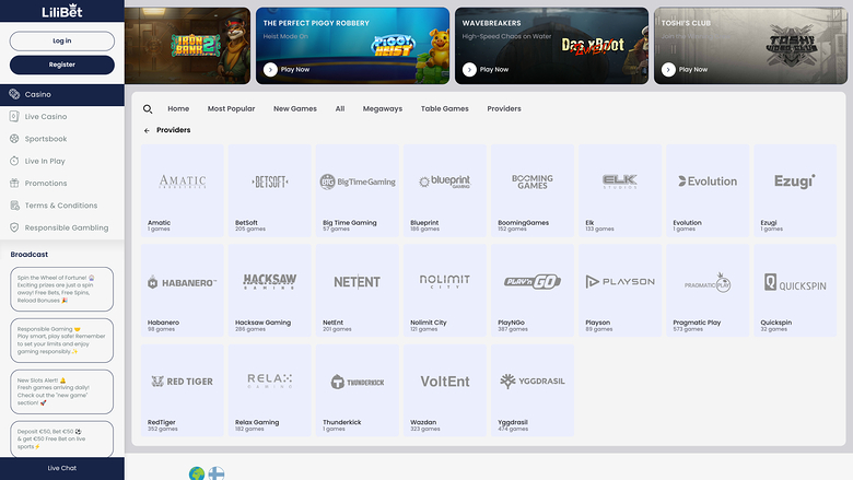 Lilibet Casino Desktop Game Developers