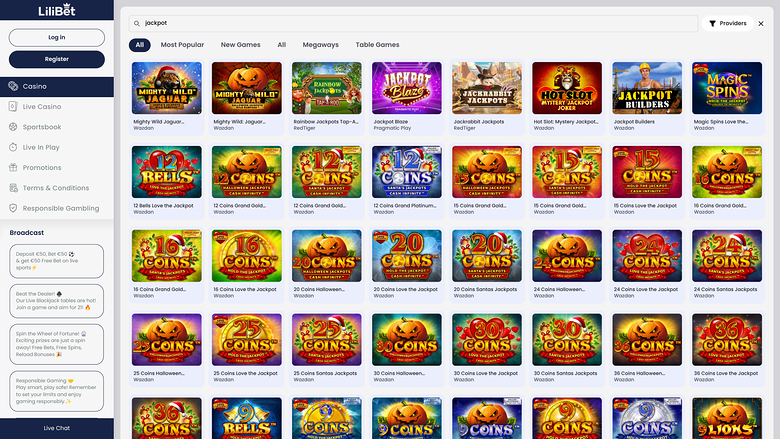 Lilibet Casino Desktop Jackpot