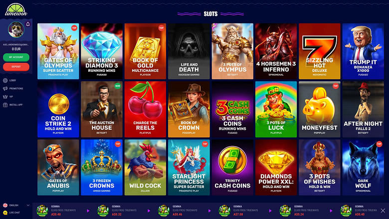 Игры для ПК в казино Limewin