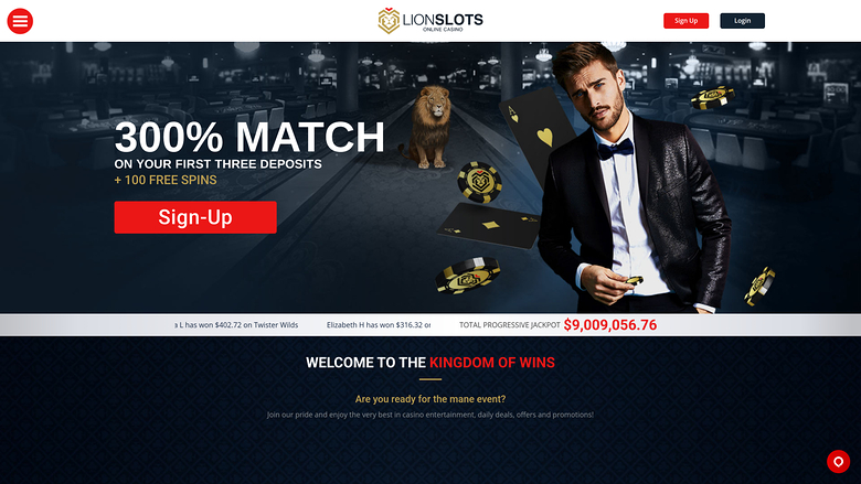Lion Slots Casino Desktop-Startseite