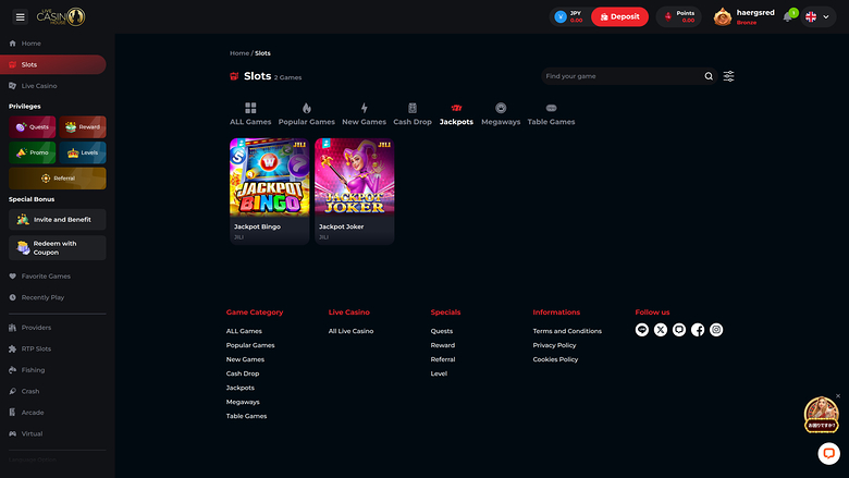 Casino en vivo de escritorio Jackpot