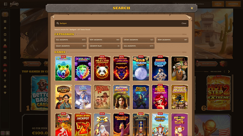 Lizaro Casino Desktop Jackpot