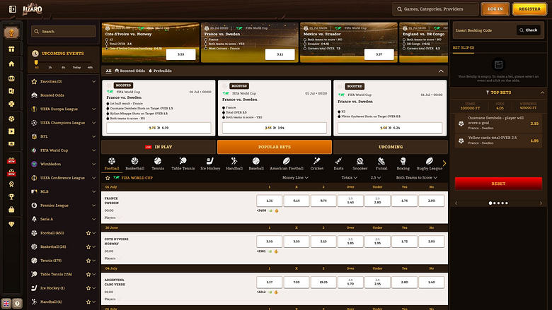 Lizaro Casino Desktop Sports
