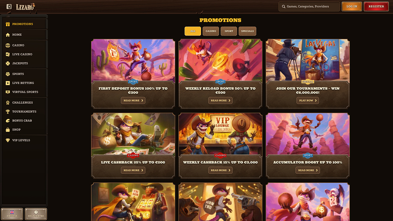 Акции казино Lizaro