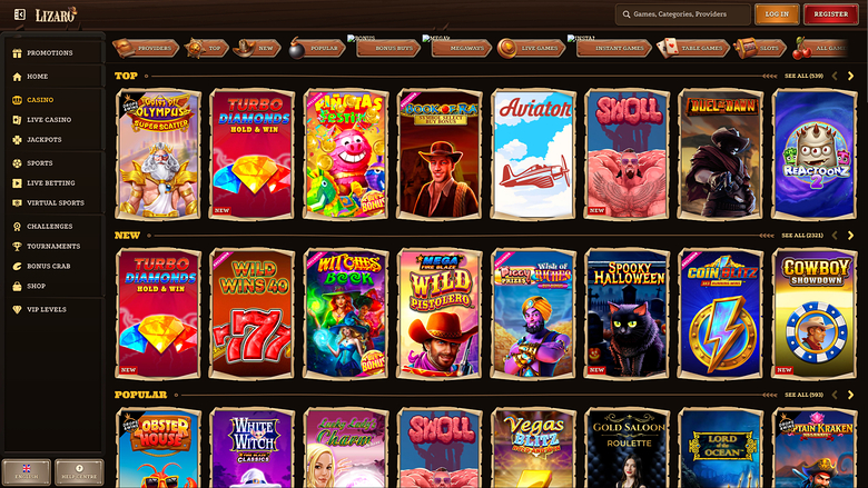 Игры казино Lizaro