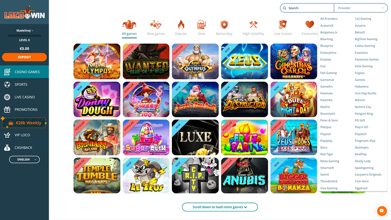 Sviluppatori di giochi desktop di Locowin Casino