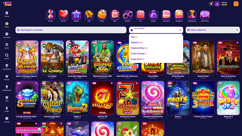 Développeurs du jeu de casino Lolly Spins pour ordinateur