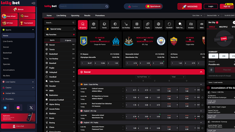 Lollybet Casino Desktop Sport