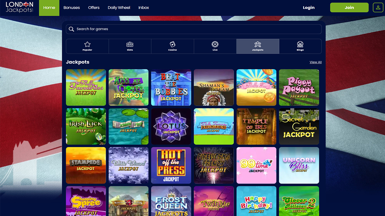 Jackpot de bureau du casino London Jackpots