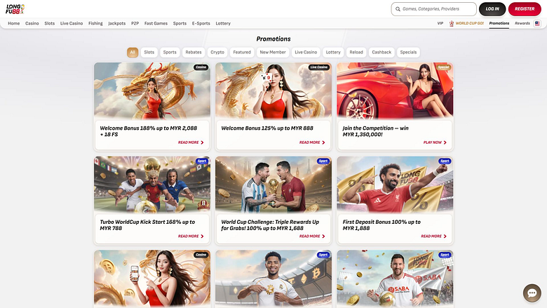 Promotions pour ordinateur de bureau du casino LongFu88