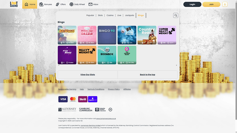 Loot Казино Десктоп Бинго