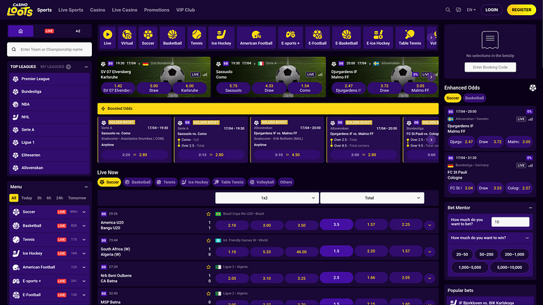 Casino Loots, paris sportifs sur ordinateur