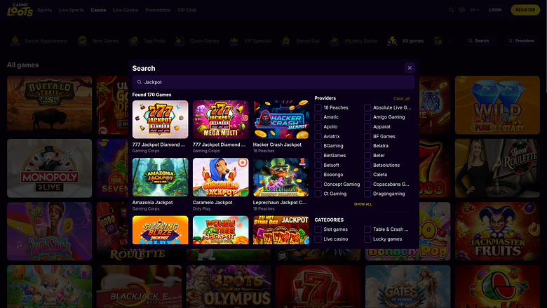 Jackpot de bureau de Casino Loots