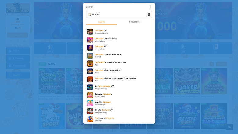 Jackpot de casino Lord Of The Spins sur ordinateur