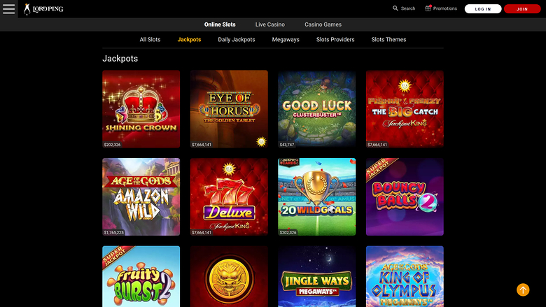 Jackpot de escritorio del casino Lord Ping