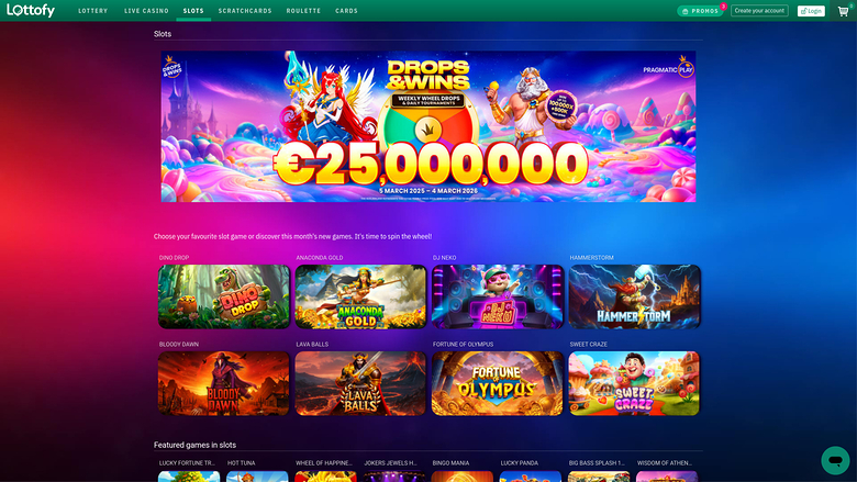 Jeux de casino Lottofy sur ordinateur