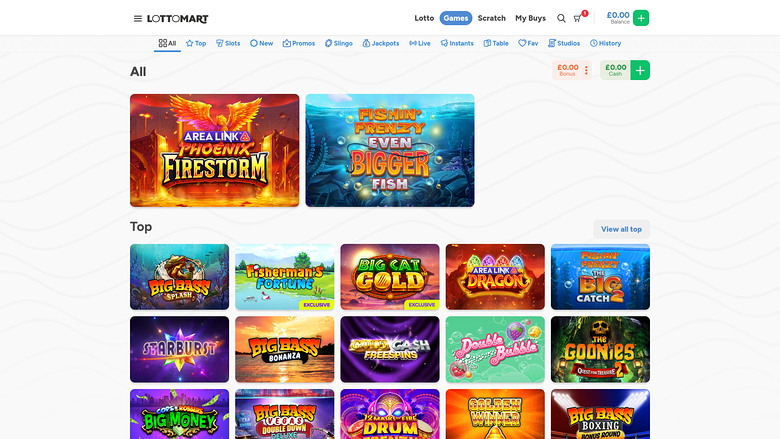 Lottomart Casino Desktop-Spiele