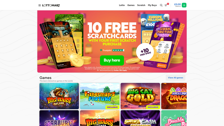 Lottomart Casino Desktop-Startseite