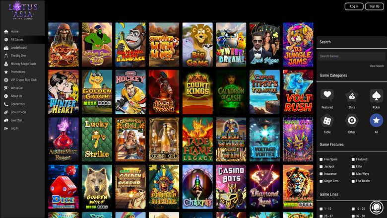 Lotus Asia Casino Desktop Games