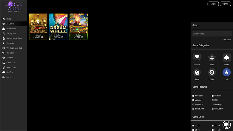 Lotus Asia Casino Desktop Jackpot