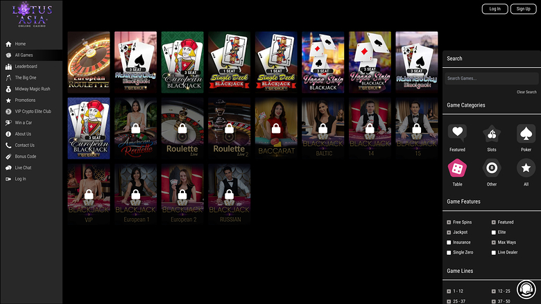 Lotus Asia Casino Desktop Live Dealer