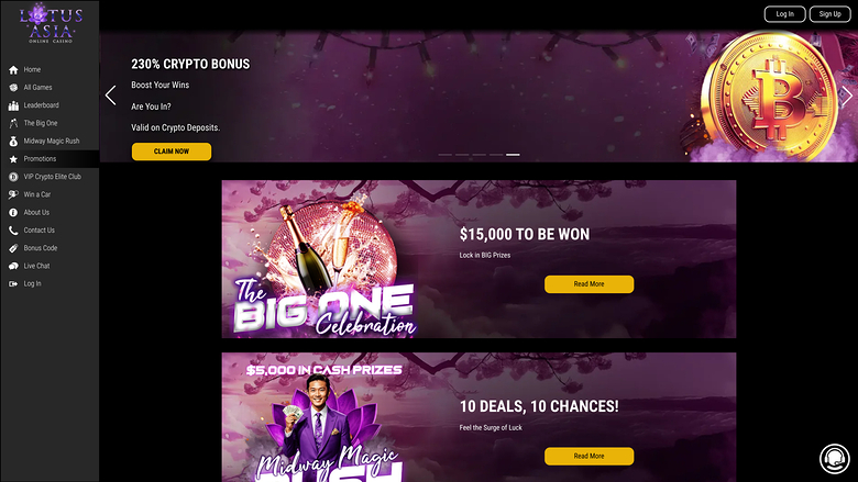 Lotus Asia Casino Desktop Promotions