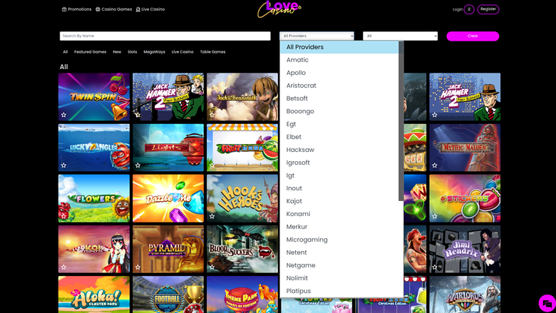 Développeurs du jeu Lovecasino pour ordinateur
