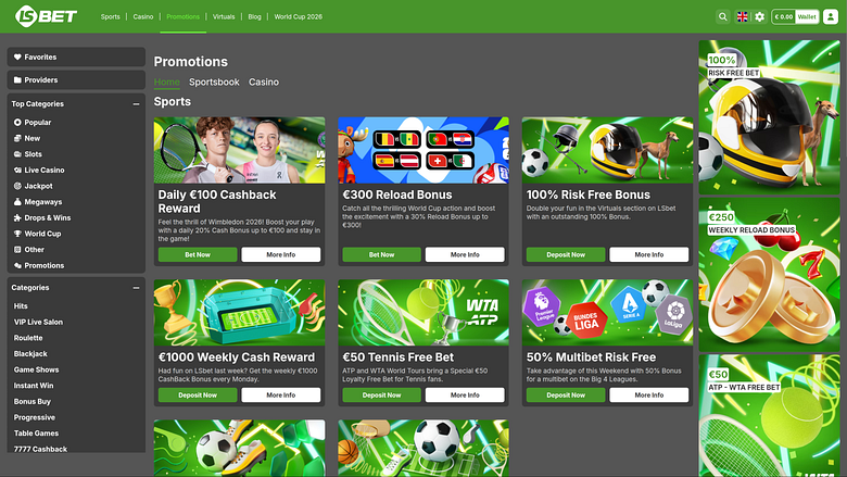 Promotions LSbet Casino sur ordinateur