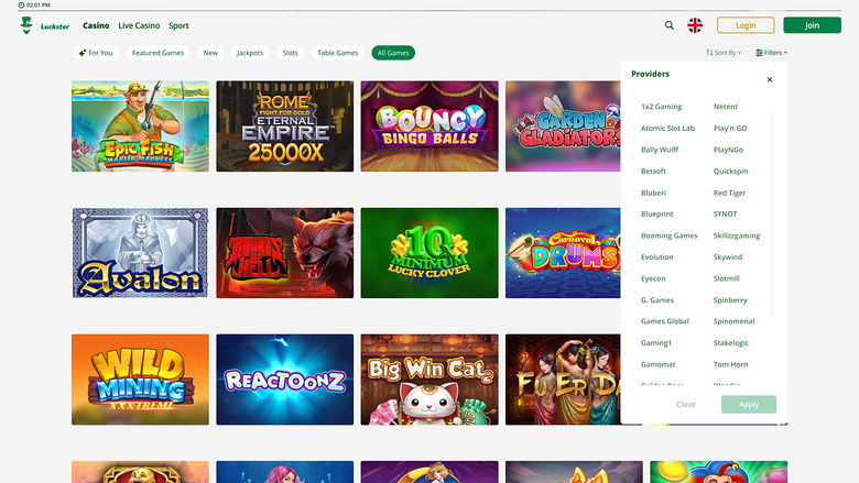 Développeurs du jeu de casino Luckster pour ordinateur