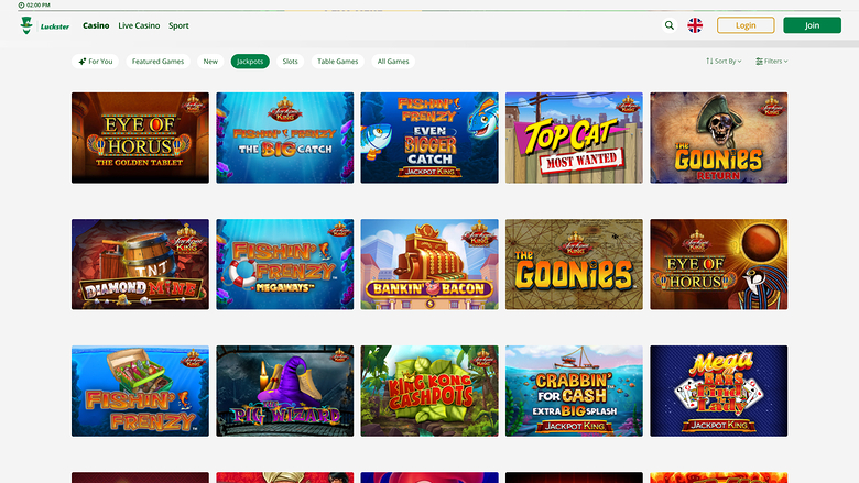 Jackpot de bureau du casino Luckster