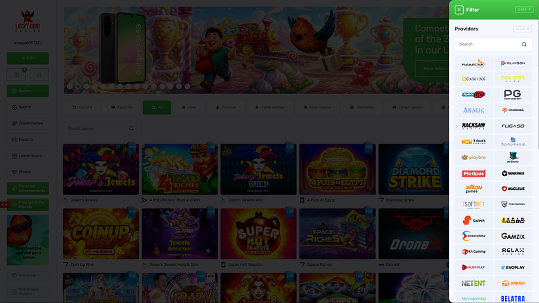 Développeurs du jeu de casino Lucky Bird pour ordinateur