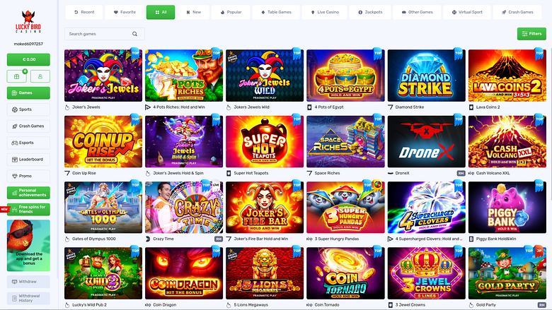 Jeux de casino Lucky Bird sur ordinateur