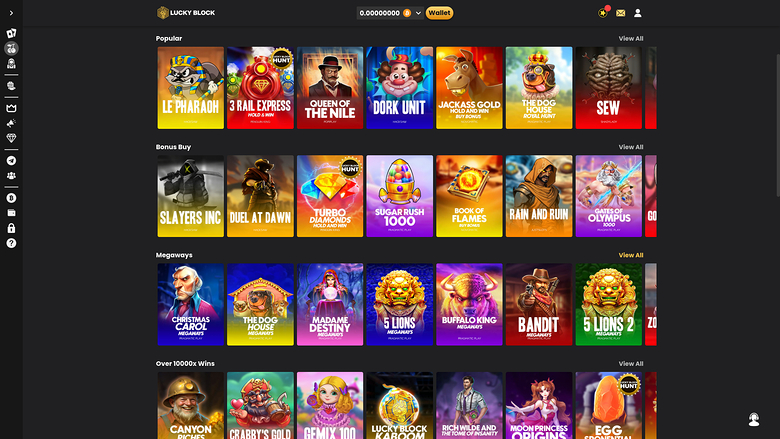 Jeux de casino Lucky Block sur ordinateur