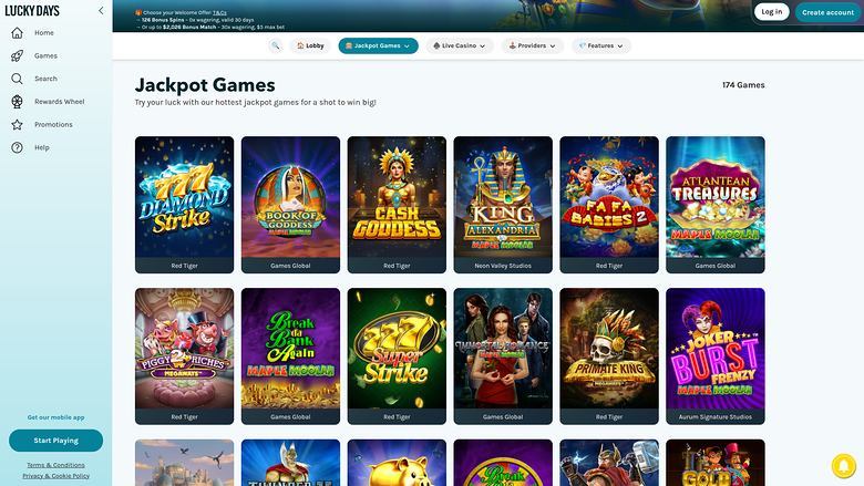 Jackpot de escritorio del Lucky Days Casino