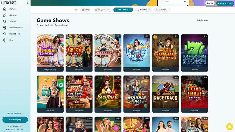 Casino Lucky Days con crupier en vivo de escritorio