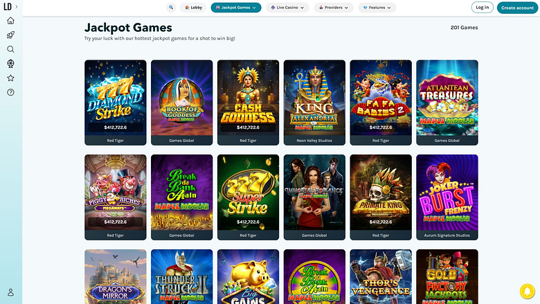 Jackpot du casino Lucky Days sur ordinateur