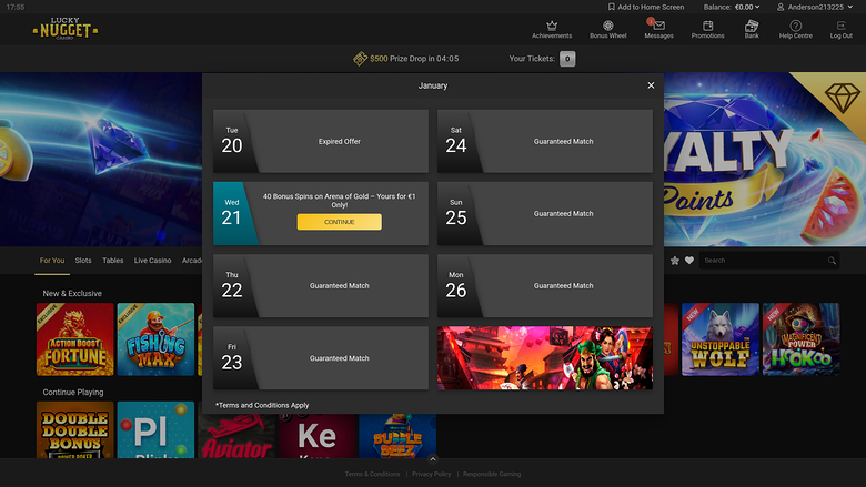 Promociones de escritorio del Casino Lucky Nugget