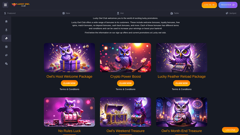 Promotions de bureau du Lucky Owl Club