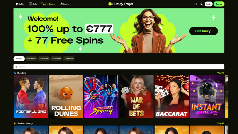 Lucky Pays Casino Desktop Live-Dealer