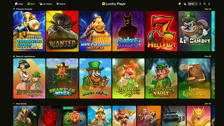 Giochi desktop del casinò Lucky Pays