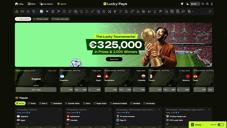 Casinò Lucky Pays Desktop Sports