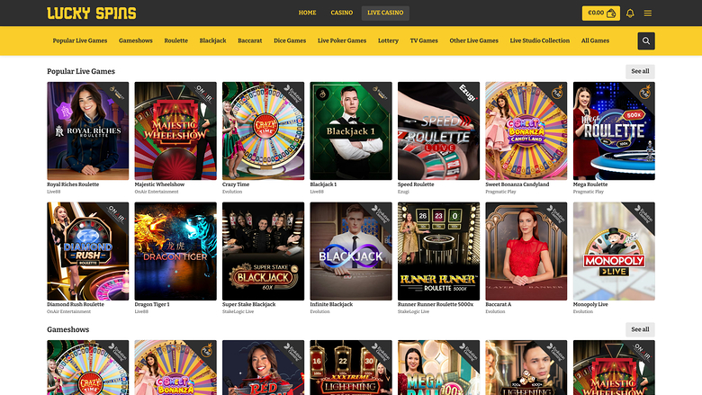 Lucky Spins Desktop Live Deferred